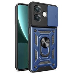 Υβριδική Θήκη με Πορτάκι Κάμερας και Δαχτυλίδι Κρατήματος για Oppo A60 5G / A40 / A40m / A5x / A3x - Μπλε