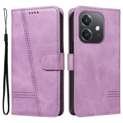 Θήκη Πορτοφόλι με Βάση Στήριξης Σχέδιο Γραμμές για Oppo A60 5G / A40 / A40m / A5x / A3x - Μωβ-Λιλά