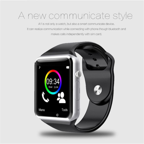 Smart Ρολόι Καρπού με Bluetooth, Pedometer, Sim, Camera - Μαύρο/Ασημί Gadgets - Παιχνίδια - Hobby