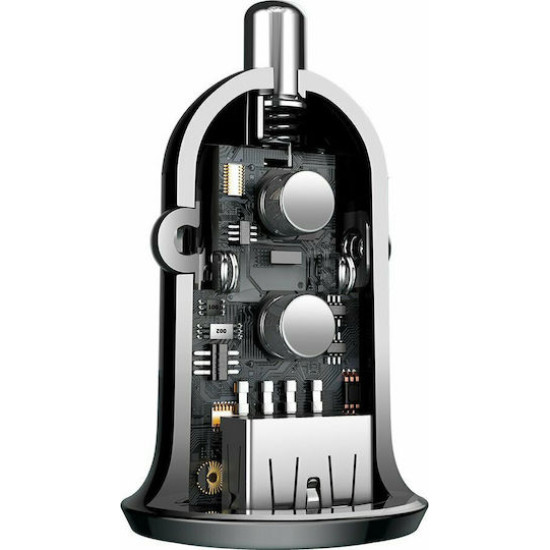 Baseus Car Charger Grain Pro Dual USB 4.8A - Black (CCALLP-01) Cables Adapters & Chargers  Baseus Car Charger Grain Pro Dual USB 4.8A - Black (CCALLP-01) Cables Adapters & Chargers