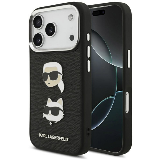 Karl Lagerfeld K&C Heads Logo Back Case for iPhone 17 Pro - Black (KLHCP17LPSFDHPOK) Apple Cases Mobile