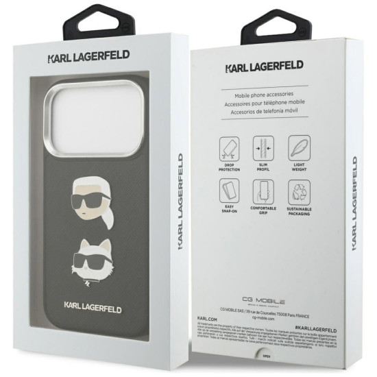 Karl Lagerfeld K&C Heads Logo Back Case for iPhone 17 Pro - Black (KLHCP17LPSFDHPOK) Apple Cases Mobile