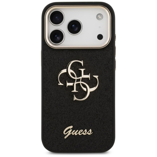 Guess Big Metal Logo 4G Fixed Glitter Case for iPhone 17 Pro - Black (GUHCP17LHG4SGCK) Apple Cases Mobile