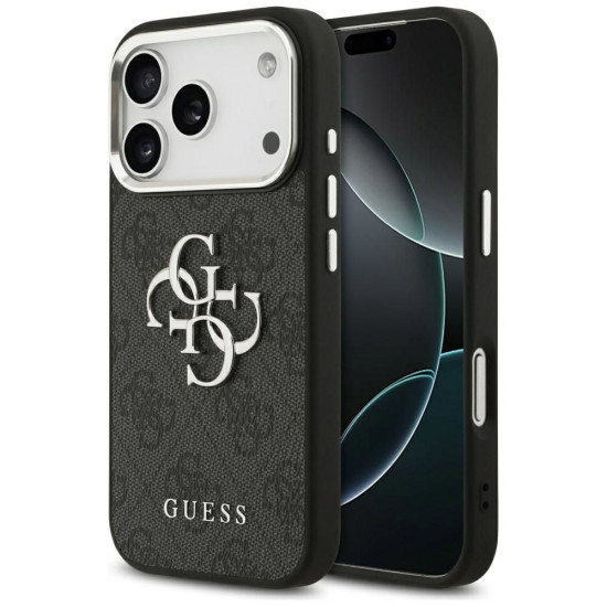 Guess Big Metal Logo 4G Case for iPhone 17 Pro - Black (GUHCP17LP4G4SMCK) Apple Cases Mobile