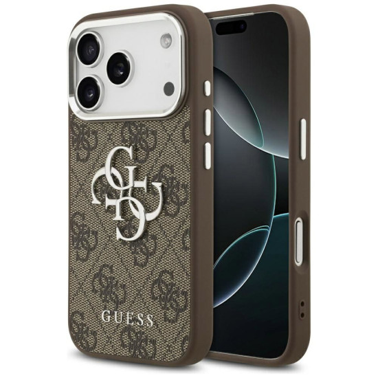 Guess Big Metal Logo 4G Case for iPhone 17 Pro - Brown (GUHCP17LP4G4SMCW) Apple Cases Mobile