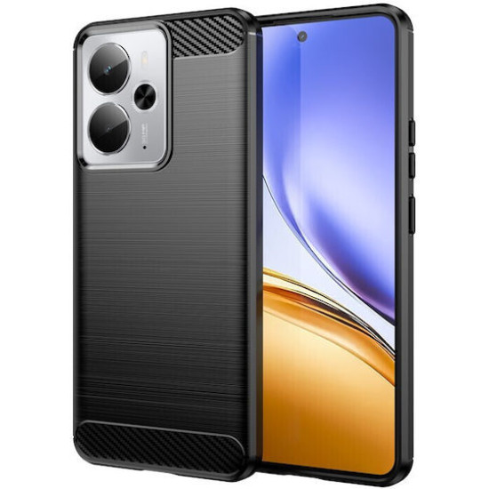 For Realme 14 5G Case Protective Phone Cover Carbon Fiber Texture Brushed - Black Oppo Realme Cases Mobile