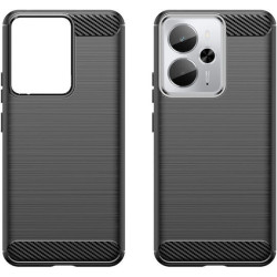 Θήκη Σιλικόνης Carbon Fiber για Realme 14 5G - Μαύρο