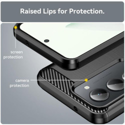 Θήκη Σιλικόνης TPU Carbon Fiber για Xiaomi Redmi 15 5G - Μαύρο