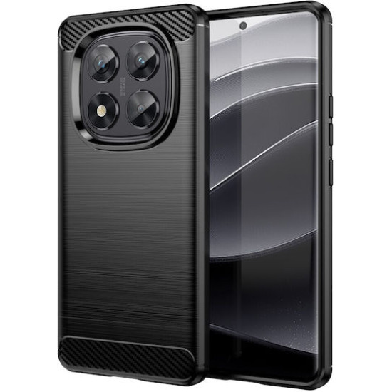 For Xiaomi Redmi Note 14 Pro 5G / Poco X7 5G Case TPU Carbon Fiber - Black