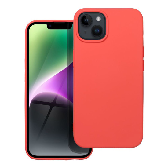 For iPhone 14 Matte Silicone Phone Drop-proof Cover Anti-scratch Protective Case - Peach Apple Cases Mobile