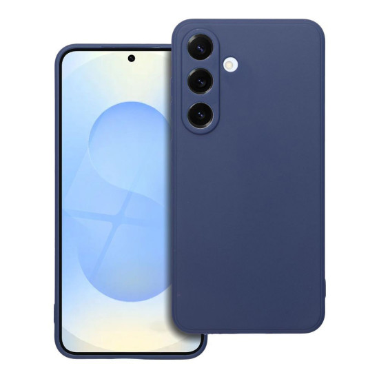 For Samsung Galaxy S25 Case Precise Cut-Outs Straight Edge TPU Shockproof Phone Cover - Dark Blue Samsung Cases Mobile