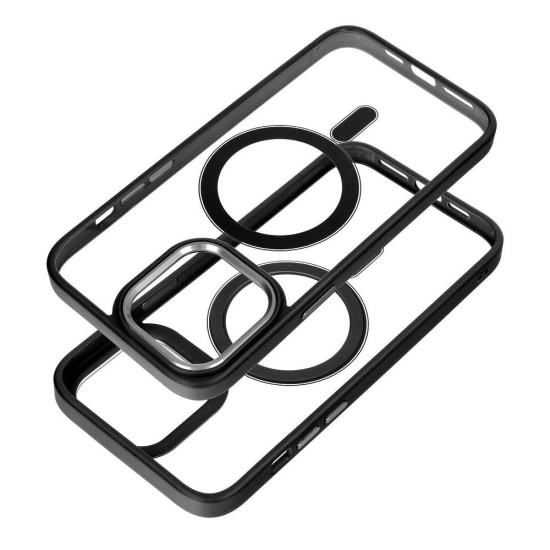 For iPhone 17 Pro Max Clear Phone Case Compatible with MagSafe TPU+Acrylic Back Cover - Black Apple Cases Mobile