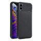 For Apple iPhone X Carbon Fiber Texture Premium Soft TPU Case Cover - Black Apple Cases Mobile