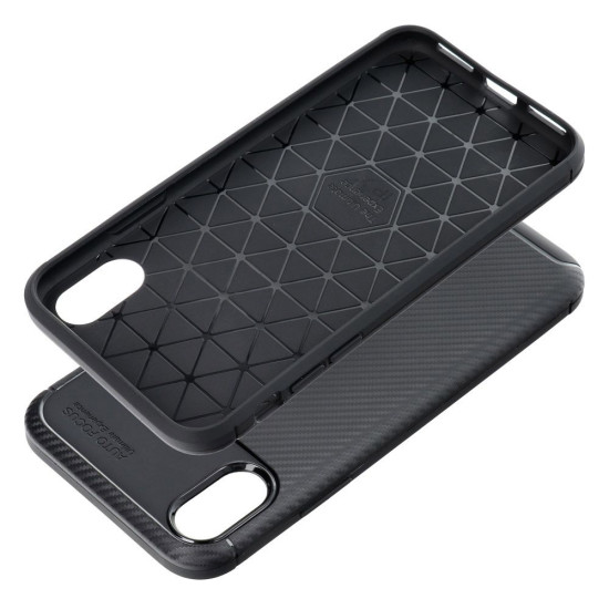 For Apple iPhone X Carbon Fiber Texture Premium Soft TPU Case Cover - Black Apple Cases Mobile