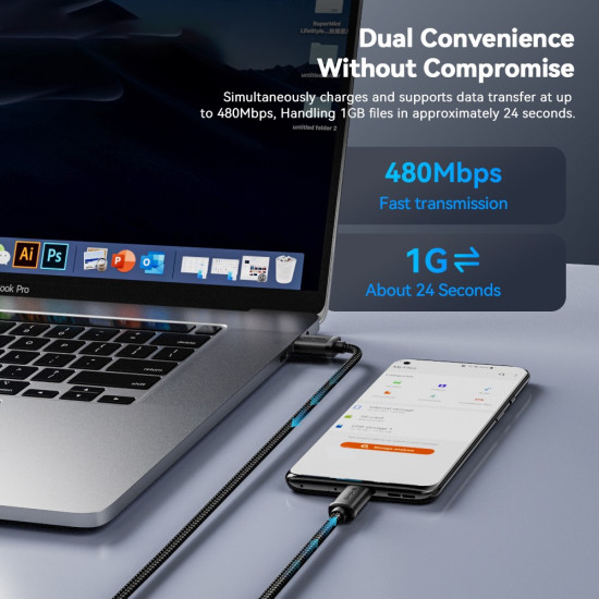 ESSAGER ES-X60 1m USB to Micro Phone Charging Cable Braided Data Cable Apple Cables Adapters & Chargers