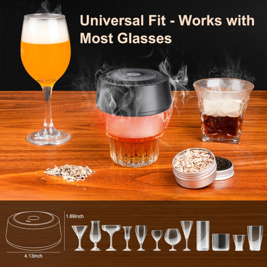 QY-502 Whiskey Champagne Smoke Infuser Electric Cocktail Smoker with 6 Wood Chips Gadgets - Toys - Hobby
