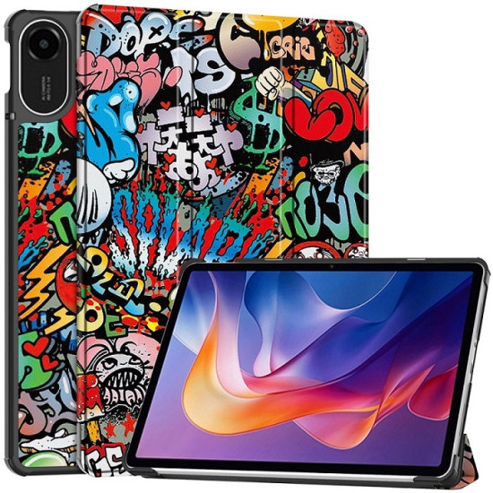 Θήκη Βιβλίο Tri-Fold με Βάση Στήριξης για Xiaomi Redmi Pad 2 - Γκράφιτι XIAOMI Θήκες Tablet