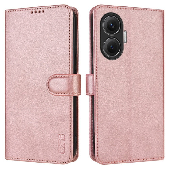 AZNS Θήκη Πορτοφόλι με Βάση Στήριξης για Xiaomi Poco F7 5G / Redmi Turbo 4 Pro 5G - Ροζέ Χρυσαφί XIAOMI Θήκες Κινητών