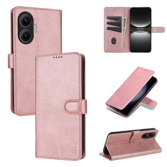 AZNS Θήκη Πορτοφόλι με Βάση Στήριξης για Xiaomi Poco F7 5G / Redmi Turbo 4 Pro 5G - Ροζέ Χρυσαφί XIAOMI Θήκες Κινητών
