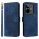 For Realme GT 7 5G Case Wallet RFID Blocking PU Leather Phone Cover Stand with Strap - Blue Oppo Realme Cases Mobile
