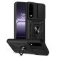 For OnePlus Nord 5 5G Case with Slide Camera Lid PC + TPU Kickstand Phone Cover - Black OnePlus Mobile Cases