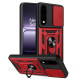 For OnePlus Nord 5 5G Case with Slide Camera Lid PC + TPU Kickstand Phone Cover - Red OnePlus Mobile Cases