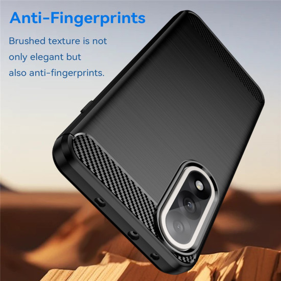 For OnePlus Ace 5 Ultra 5G / Nord 5 5G Case Protective Phone Cover Carbon Fiber Texture Brushed - Black OnePlus Mobile Cases