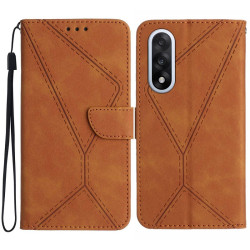 For OnePlus Nord 5 5G Case Skin Touch Lines Imprinted PU Leather Flip Phone Cover - Brown For OnePlus Nord 5 5G Case Skin Touch Lines Imprinted PU Leather Flip Phone Cover - Brown