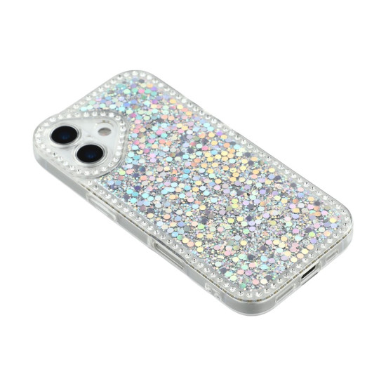 Θήκη Σιλικόνης TPU με Γκλίτερ για iPhone 17 - Ασημί Apple Θήκες Κινητών