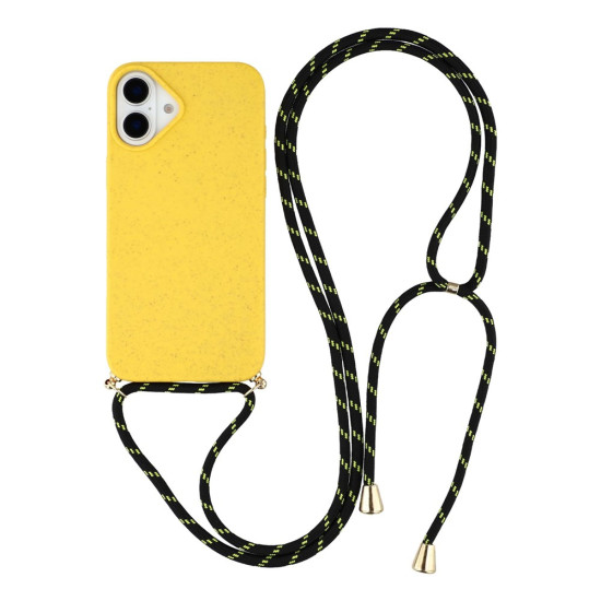Θήκη Σιλικόνης TPU με Κορδόνι Λαιμού για iPhone 17 - Κίτρινο Apple Θήκες Κινητών