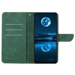 For iPhone 17 Case Skin Touch Lines Imprinted PU Leather Flip Phone Cover - Green For iPhone 17 Case Skin Touch Lines Imprinted PU Leather Flip Phone Cover - Green