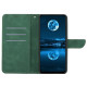 For iPhone 17 Case Skin Touch Lines Imprinted PU Leather Flip Phone Cover - Green Apple Cases Mobile