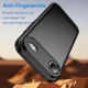 For iPhone 17 Air Case with Tempered Glass WANLONFENG LS Series Brushed Texture TPU Phone Cover - Black Apple Cases Mobile