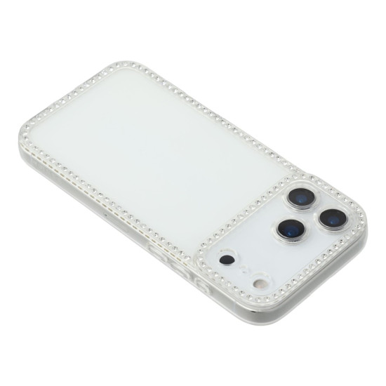 For iPhone 17 Pro TPU Case Rhinestone Decor Clear Phone Back Cover, Precise Cutout Apple Cases Mobile