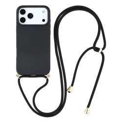 Θήκη Σιλικόνης TPU με Κορδόνι Λαιμού για iPhone 17 Pro - Μαύρο