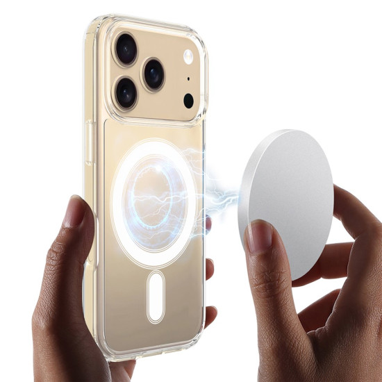 For iPhone 17 Pro Max Clear Phone Case Compatible with MagSafe TPU+Acrylic Back Cover - Clear Apple Cases Mobile