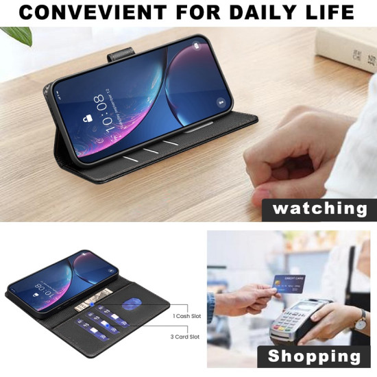 For iPhone 17 Pro Max Leather Case BINFEN COLOR BF32 Wallet RFID Blocking Phone Cover - Black Apple Cases Mobile