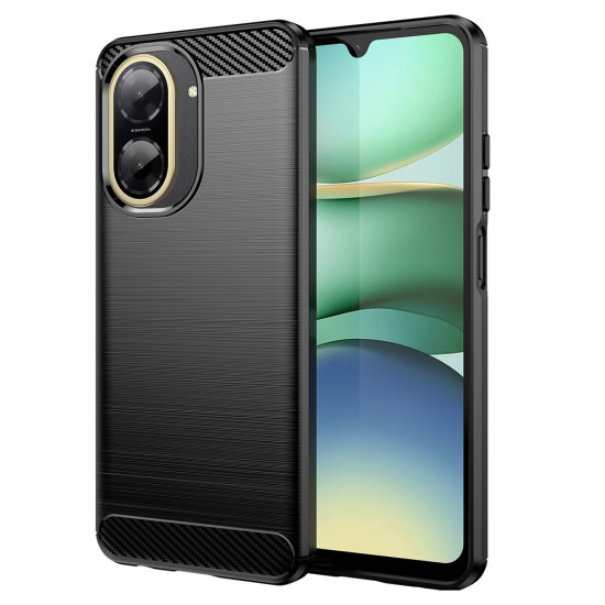 For Xiaomi Redmi A5 NFC (EU) (173.45mm) Case Protective Phone Cover Carbon Fiber Texture Brushed - Black XIAOMI Cases Mobile