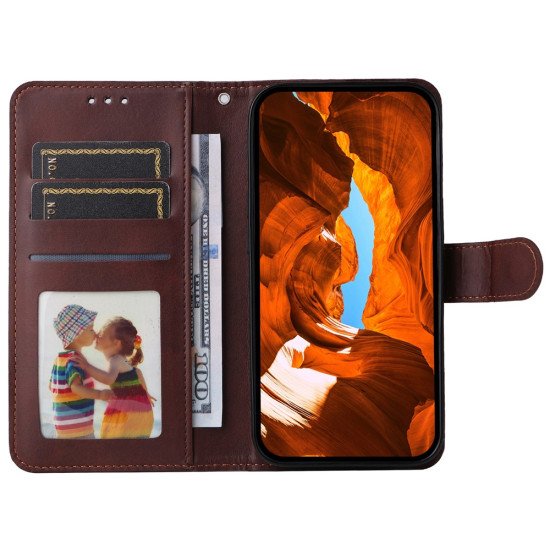 For Xiaomi Poco F7 Pro 5G / Redmi K80 5G Case Wallet PU Leather Folio Flip Phone Cover - Brown XIAOMI Cases Mobile