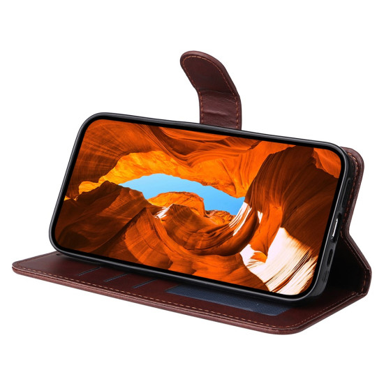 For Xiaomi Poco F7 Pro 5G / Redmi K80 5G Case Wallet PU Leather Folio Flip Phone Cover - Brown XIAOMI Cases Mobile