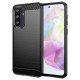 For Samsung Galaxy A36 5G / A56 5G Case Carbon Fiber Texture Brushed Anti Fingerprint Phone Back Cover - Black Samsung Cases Mobile