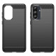 For Samsung Galaxy A36 5G / A56 5G Case Carbon Fiber Texture Brushed Anti Fingerprint Phone Back Cover - Black Samsung Cases Mobile