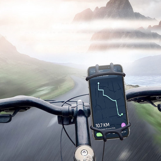 Silicone Bike Phone Mount Strap-On Universal Bicycle Phone Holder for Outdoor Cycling 20.5 x 7.5 cm Holders & Docks