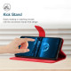 HT05 For Samsung Galaxy A36 5G Case Skin-Touch Lines PU Leather Flip Phone Cover - Red Samsung Cases Mobile