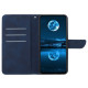 HT05 For Samsung Galaxy A36 5G Case Skin-Touch Lines PU Leather Flip Phone Cover - Blue Samsung Cases Mobile