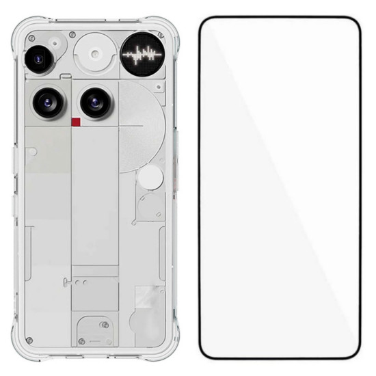 WANLONFENG WL Series 2.0mm Θήκη Σιλικόνης TPU με Σκληρυμένο Γυαλί (Tempered Glass) για Nothing Phone (3) - Διάφανο Nothing Θήκες Κινητών