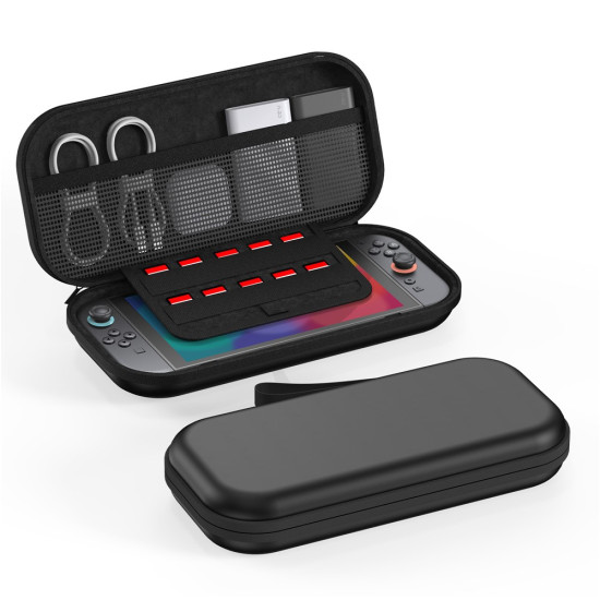 STARTRC GAMES For Nintendo Switch 2 Carrying Case Storage Bag Protective Cover with Game Card Slots - Black  /  Without Logo Gaming
