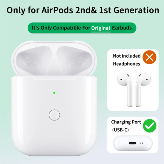 A0102 550mAh Wireless Charging Bin for Apple Airpods with Wireless Charging Case (2019) / Airpods with Charging Case (2019) (2016) (USB-C Port) Gadgets - Toys - Hobby