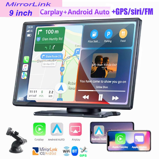 W519 9 inch Wireless Carplay Android Auto Screen Auto Car Stereo with GPS Navigation / Mirror Link / Voice Control Gadgets - Toys - Hobby