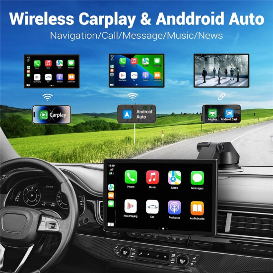 W519 9 inch Wireless Carplay Android Auto Screen Auto Car Stereo with GPS Navigation / Mirror Link / Voice Control Gadgets - Toys - Hobby